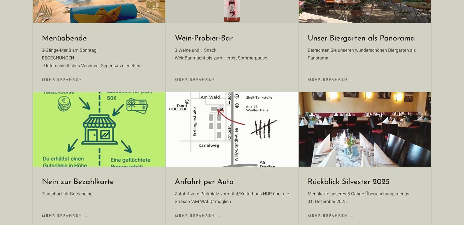 Website fünf, Detail